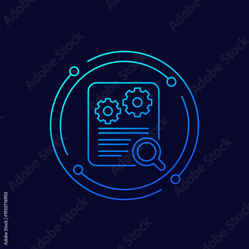 IT audit icon, linear design