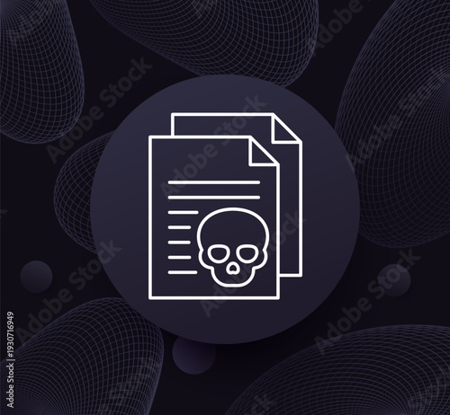 infected files icon, computer viruses and malware line design