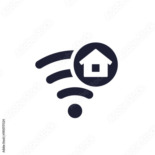 wi-fi connection icon, home network pictogram