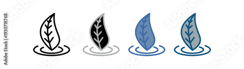 
natural icon set multiple style collection with leaf design