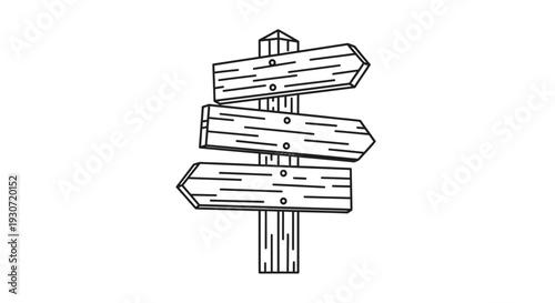 Multiple directional signs on a wooden post indicating various paths to choose from, symbolizing decision-making and navigation