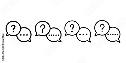 Question answer or frequently asked questions speech bubble line art icon for apps and websites. asking and communication concept