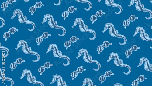 Seahorse vector pattern