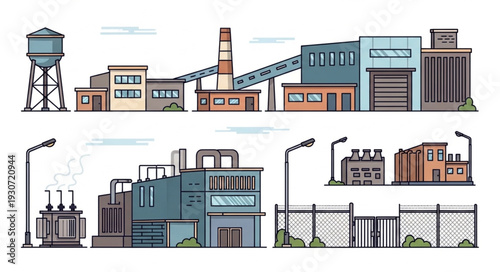 Industrial Buildings and Factory Complex.