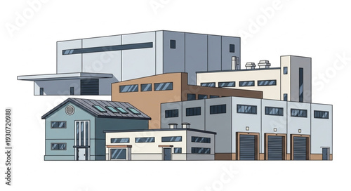 Industrial Buildings and Factory Complex.