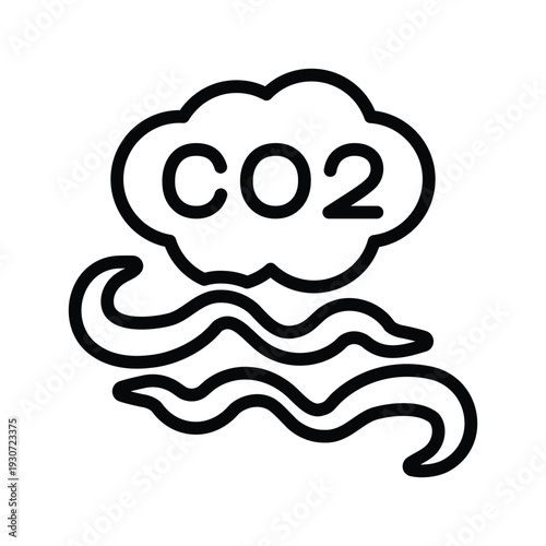 Carbon dioxide pollution Icon