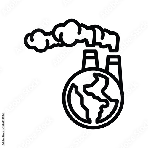Industry earth pollution Icon