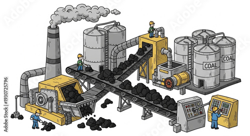 Industrial Coal Processing Plant Facility.
