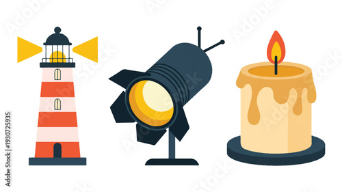 A flat, minimalist illustration of three objects arranged horizontally (4)_traced