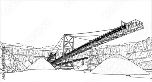 Industrial Conveyor Belt System Equipment.