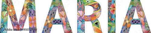 Female name MARIA. Vector decorative object