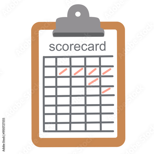 Golf Scorecard in Flat Style for Tournament Record