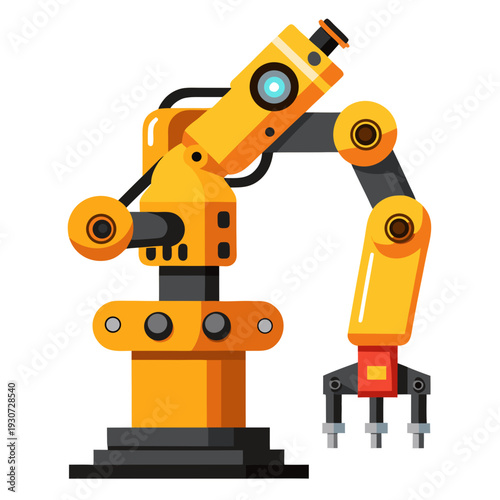 Industrial robotic arm in action for manufacturing and automation