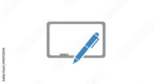 Digital Tablet with Stylus Pen on Screen.