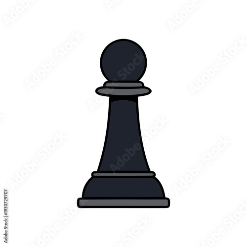 A minimalist black chess pawn icon on a transparent background
