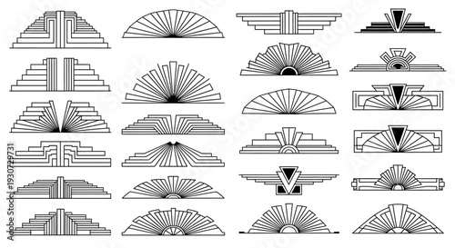 Collection of Art Deco Decorative Elements and Borders.