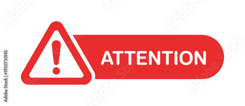 Red Paper Speech Bubble, Attention and Danger Warning, Exclamation Mark Icon, Hazard Symbol, Alert Sign, Attention Notification Vector