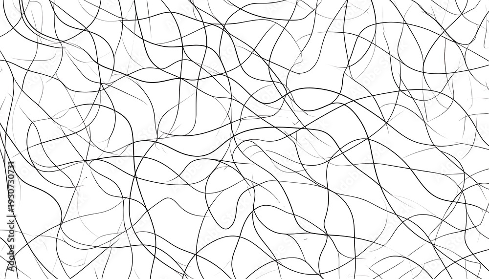 Obraz premium Abstract wavy lines creating a dynamic and chaotic pattern on white background.