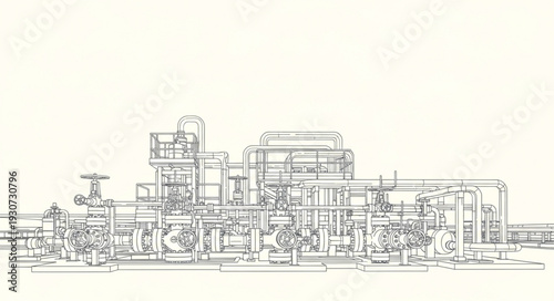 Industrial Factory Building Complex Structure.