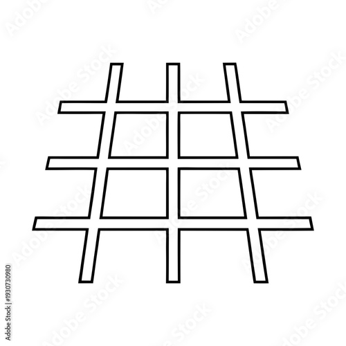 A bold and distinct line art representation of the modern hashtag symbol, widely used for social media categorization and trending topics.