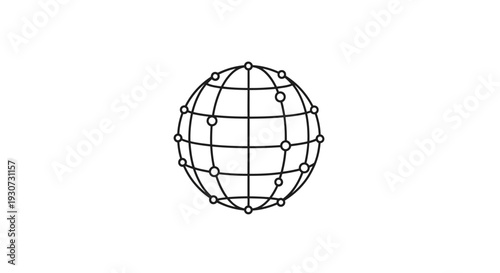 Globe Earth Map Grid Lines.