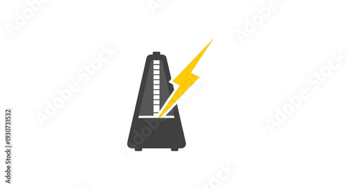 Electronic metronome with yellow lightning.