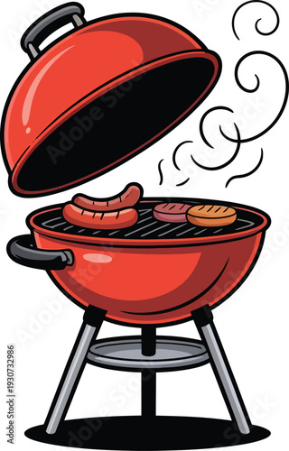 Cute cartoon a illustrator vector barbeque