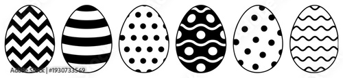 black easter egg icon set