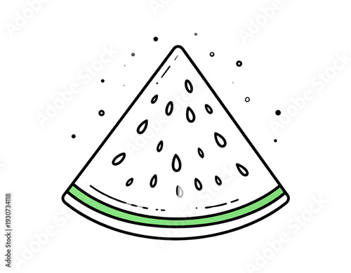 A juicy slice of watermelon with seeds and a refreshing appearance isolated on transparent background