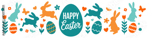 cute hand drawn easter bunny pattern