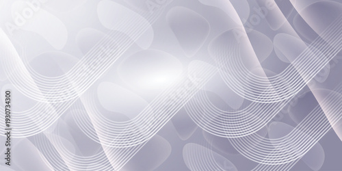 Soft white abstract glass shapes background, modern translucent overlapping rounded forms with soft light gradient, elegant minimal banner for web and print