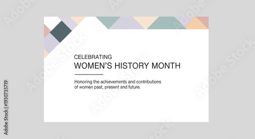 Minimalist Design Celebrating Women s History Month with Pastel Geometric Border