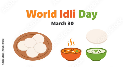 Delicious idlis with sambar and chutney on World Idli Day