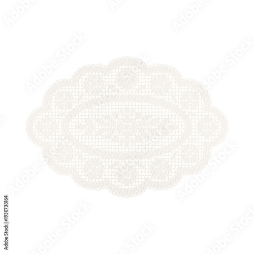 Obraz na plátně Delicate lace doily with an oval design, exuding elegance and vintage charm