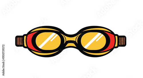 Retro swimming goggles design with bold colors a striking silhouette
