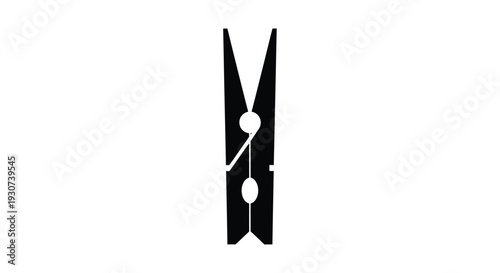 Simple black clothespin image on a white background a stark silhouette