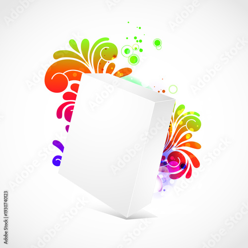 Three Dimensional Flower Box Vector Background