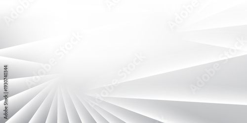 Abstract geometric white and gray color background with straight lines  ray pattern. Vector illustration.