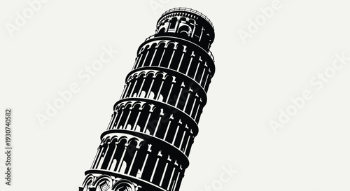 Vector illustration of the Leaning Tower of Pisa