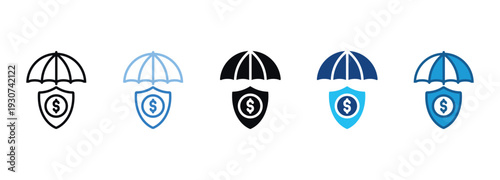 Insurance Icon Set Multiple Style Of