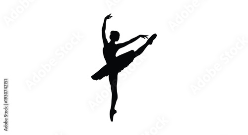 A graceful ballet dancer is captured in mid leap showcasing artistry and poise in a striking silhouette high quality professional detailed modern