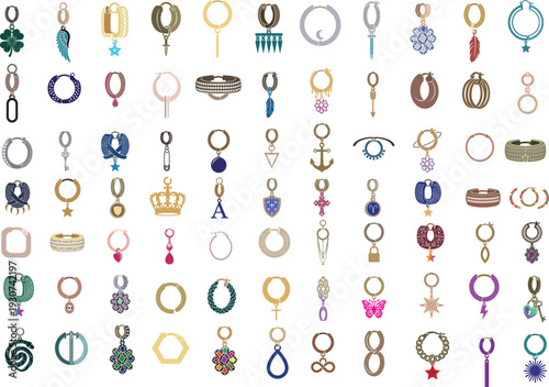 Pair of small golden huggee hoop earrings with shiny diamonds on white silk cloth. Elegant jewelry accessory for women, subtle chic design, minimalist trendy gift for girls.
