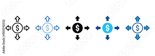 Expense Icon Set Multiple Style Of