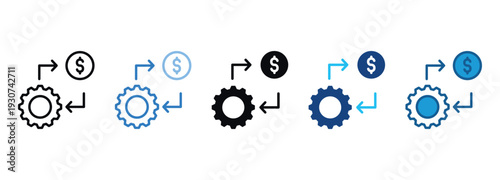 Money Management Icon Set Multiple Style Of