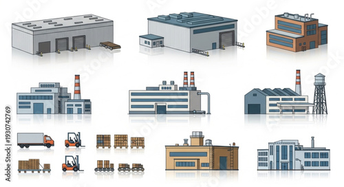 Industrial Factory Buildings and Equipment.