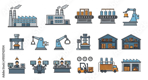 Industrial Factory Buildings and Equipment.