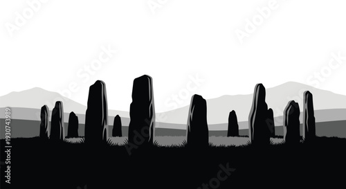 Vector illustration of standing stones monument