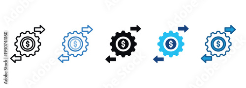 Financial Management Icon Set Multiple Style Of