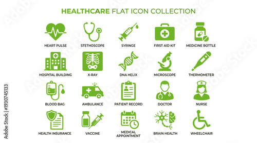 healthcare, medical, hospital, clinic, doctor, nurse, medicine, health, healthcare icon, medical icon, flat icon, icon set, medical set, healthcare set, medical symbols, first aid, stethoscope, syring