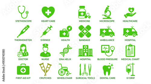 healthcare, medical, hospital, clinic, doctor, nurse, medicine, health, healthcare icon, medical icon, flat icon, icon set, medical set, healthcare set, medical symbols, first aid, stethoscope, syring